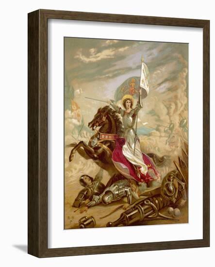 Joan of Arc an Idealised Representation, She Fulfils Merlin's Prophecy That a Virgin Will Come-null-Framed Photographic Print