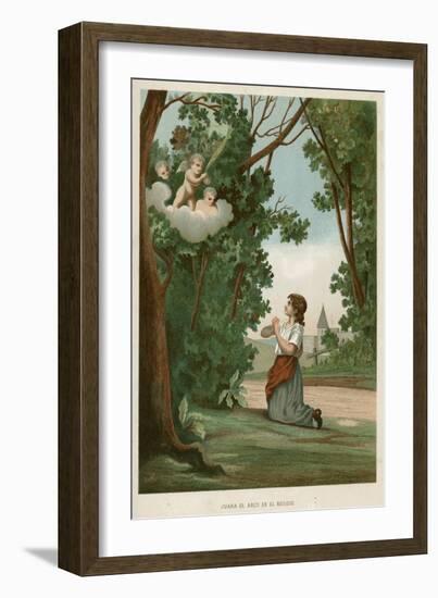 Joan of Arc and Angels-null-Framed Art Print