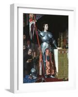 Joan of Arc at the Coronation of Charles VII in the Cathedral at Reims, 1429-Jean-Auguste-Dominique Ingres-Framed Giclee Print