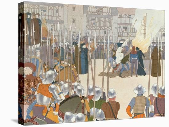 Joan of Arc at the Stake, Illustration from 'Jeanne d'Arc', c.1910-Louis Maurice Boutet De Monvel-Stretched Canvas