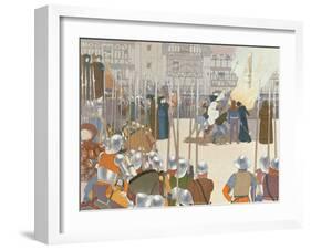 Joan of Arc at the Stake, Illustration from 'Jeanne d'Arc', c.1910-Louis Maurice Boutet De Monvel-Framed Giclee Print