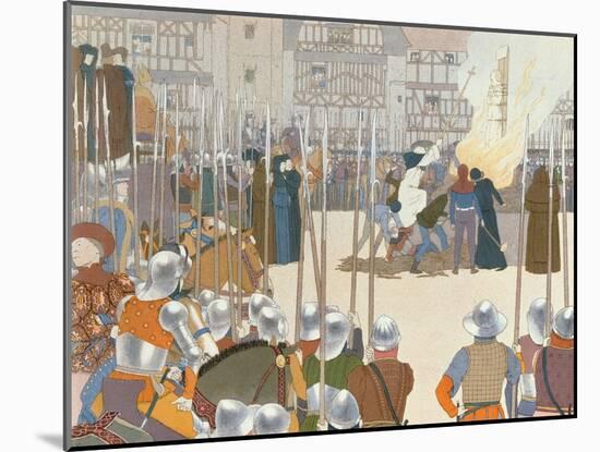 Joan of Arc at the Stake, Illustration from 'Jeanne d'Arc', c.1910-Louis Maurice Boutet De Monvel-Mounted Giclee Print