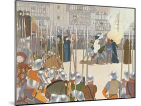 Joan of Arc at the Stake, Illustration from 'Jeanne d'Arc', c.1910-Louis Maurice Boutet De Monvel-Mounted Giclee Print