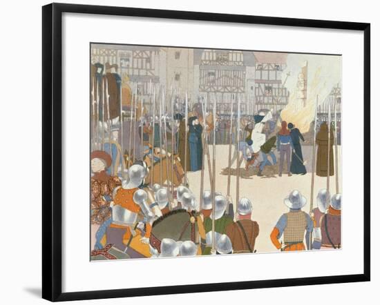 Joan of Arc at the Stake, Illustration from 'Jeanne d'Arc', c.1910-Louis Maurice Boutet De Monvel-Framed Giclee Print