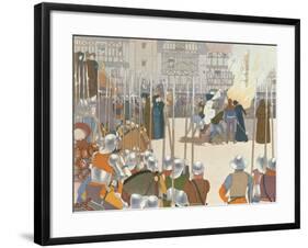 Joan of Arc at the Stake, Illustration from 'Jeanne d'Arc', c.1910-Louis Maurice Boutet De Monvel-Framed Giclee Print