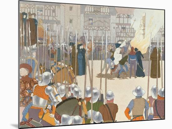 Joan of Arc at the Stake, Illustration from 'Jeanne d'Arc', c.1910-Louis Maurice Boutet De Monvel-Mounted Giclee Print