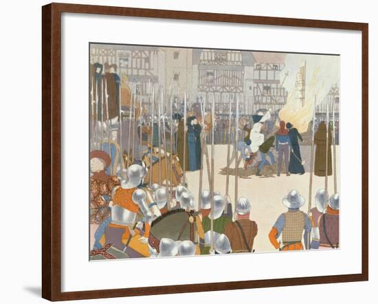 Joan of Arc at the Stake, Illustration from 'Jeanne d'Arc', c.1910-Louis Maurice Boutet De Monvel-Framed Giclee Print