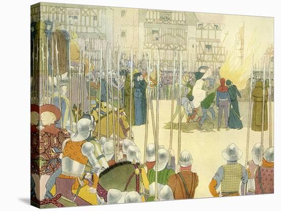 Joan of Arc being burnt at the stake, 30 May 1431-Louis Maurice Boutet De Monvel-Stretched Canvas