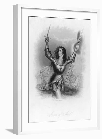 Joan of Arc French Heroine in Armour on the Battlefield-Jc Buttre-Framed Art Print