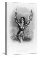 Joan of Arc French Heroine in Armour on the Battlefield-Jc Buttre-Stretched Canvas