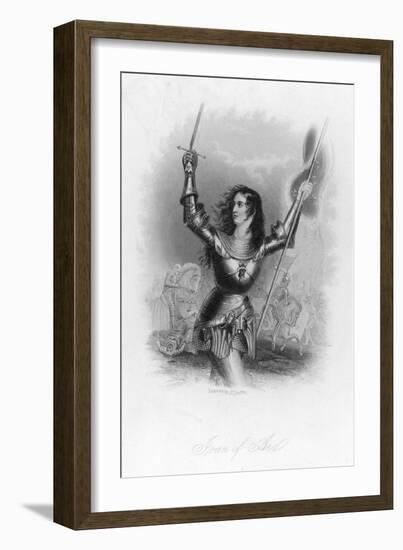 Joan of Arc French Heroine in Armour on the Battlefield-Jc Buttre-Framed Art Print