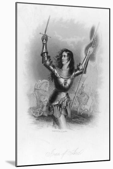 Joan of Arc French Heroine in Armour on the Battlefield-Jc Buttre-Mounted Art Print