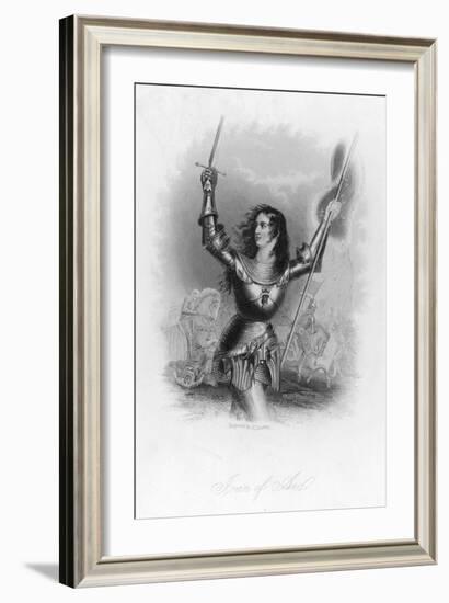 Joan of Arc French Heroine in Armour on the Battlefield-Jc Buttre-Framed Art Print