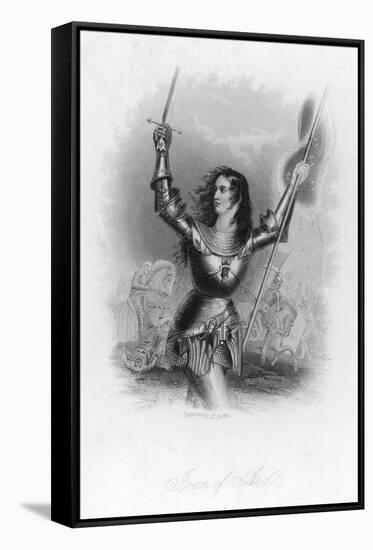 Joan of Arc French Heroine in Armour on the Battlefield-Jc Buttre-Framed Stretched Canvas
