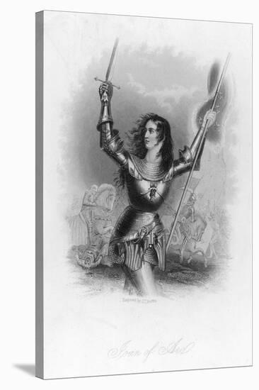 Joan of Arc French Heroine in Armour on the Battlefield-Jc Buttre-Stretched Canvas