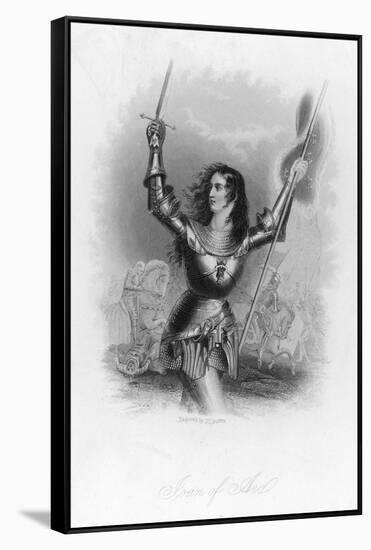 Joan of Arc French Heroine in Armour on the Battlefield-Jc Buttre-Framed Stretched Canvas