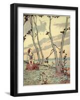 Joan of Arc Hears Heavenly Voices in the Forest-Jacques de Breville-Framed Art Print