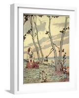 Joan of Arc Hears Heavenly Voices in the Forest-Jacques de Breville-Framed Art Print