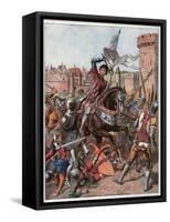 Joan of Arc is taken prisoner on May 23rd 1430 and is handed over to the English at Compiegne-Frederic Lix-Framed Stretched Canvas