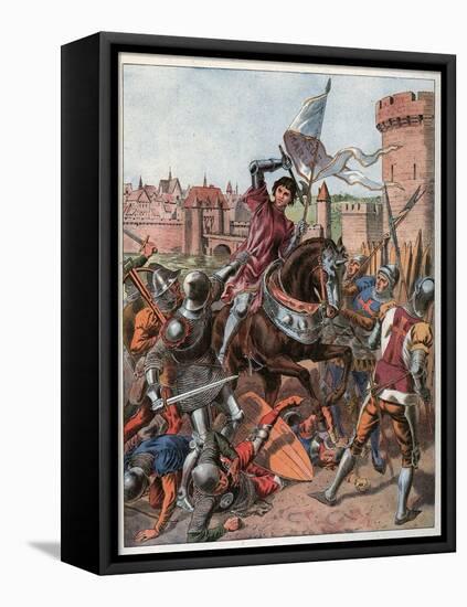 Joan of Arc is taken prisoner on May 23rd 1430 and is handed over to the English at Compiegne-Frederic Lix-Framed Stretched Canvas