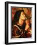 Joan of Arc Kissing the Sword of Deliverance, 1863-Dante Gabriel Rossetti-Framed Premium Giclee Print