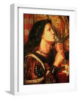 Joan of Arc Kissing the Sword of Deliverance, 1863-Dante Gabriel Rossetti-Framed Giclee Print