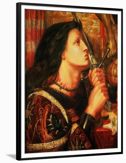 Joan of Arc Kissing the Sword of Deliverance, 1863-Dante Gabriel Rossetti-Framed Premium Giclee Print