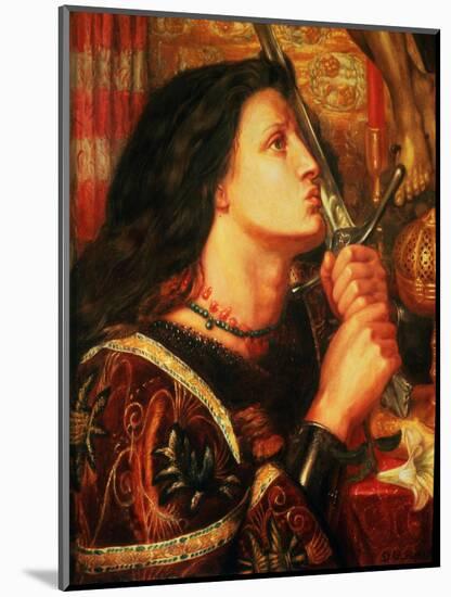 Joan of Arc Kissing the Sword of Deliverance, 1863-Dante Gabriel Rossetti-Mounted Giclee Print