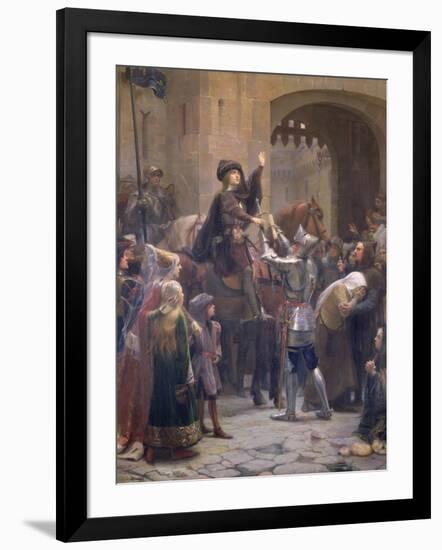 Joan of Arc Leaving Vaucouleurs, 23rd February 1429-Jean-jacques Scherrer-Framed Giclee Print