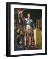 Joan of Arc on Coronation of Charles Vii in the Cathedral of Reims-Jean-Auguste-Dominique Ingres-Framed Art Print