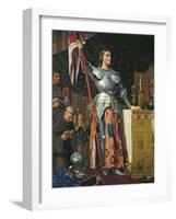 Joan of Arc on Coronation of Charles Vii in the Cathedral of Reims-Jean-Auguste-Dominique Ingres-Framed Art Print