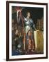 Joan of Arc on Coronation of Charles Vii in the Cathedral of Reims-Jean-Auguste-Dominique Ingres-Framed Art Print