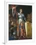 Joan of Arc on Coronation of Charles Vii in the Cathedral of Reims-Jean-Auguste-Dominique Ingres-Framed Art Print