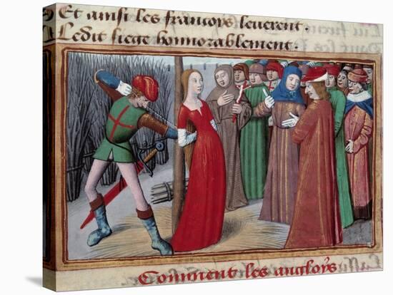 Joan of Arc Tied to the Stake - 15Th Cent. Illumination-null-Stretched Canvas