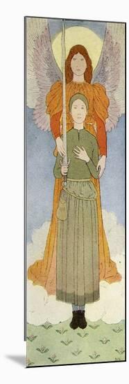 Joan of Arc with angel-Louis Maurice Boutet De Monvel-Mounted Giclee Print