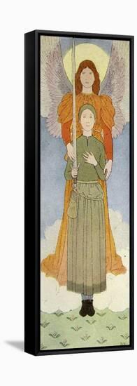 Joan of Arc with angel-Louis Maurice Boutet De Monvel-Framed Stretched Canvas