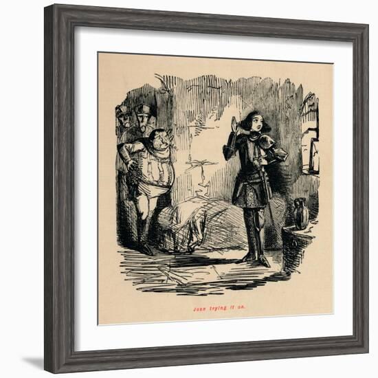 'Joan trying it on',-John Leech-Framed Giclee Print