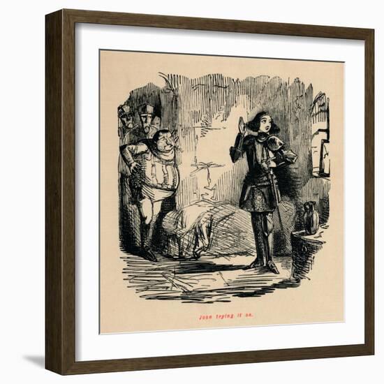 'Joan trying it on',-John Leech-Framed Giclee Print