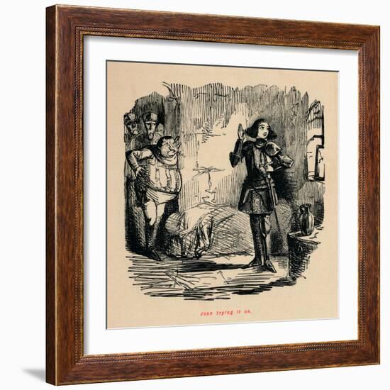 'Joan trying it on',-John Leech-Framed Giclee Print