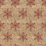 Burlap Red Snowflakes-Joanne Paynter Design-Giclee Print