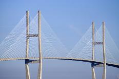 USA, Georgia, Savannah. Talmadge Memorial Bridge with truck crossing.-Joanne Wells-Photographic Print