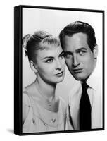 JOANNE WOODWARD AND PAUL NEWMAN in the 50's (b/w photo)-null-Framed Stretched Canvas