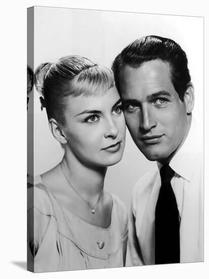 JOANNE WOODWARD AND PAUL NEWMAN in the 50's (b/w photo)-null-Stretched Canvas