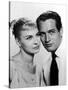 JOANNE WOODWARD AND PAUL NEWMAN in the 50's (b/w photo)-null-Stretched Canvas
