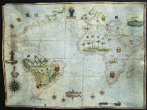 Portolan Chart of the Americas, Africa and Europe-Joao Teixeira Albernaz-Framed Stretched Canvas