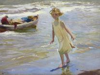 A Walk on the Beach, 1909-Joaqu?n Sorolla y Bastida-Mounted Giclee Print