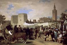 La Feria De Sevilla, 1855-Joaquin Dominguez Becquer-Stretched Canvas