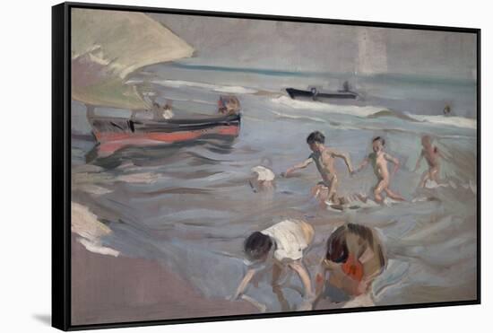 JOAQUIN SOROLLA/ CHILDREN ON THE BEACH, 20TH CENTURY. JOAQUIN SOROLLA BASTIDA (1863-1923)-Joaquin Sorolla-Framed Stretched Canvas