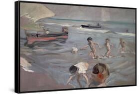 JOAQUIN SOROLLA/ CHILDREN ON THE BEACH, 20TH CENTURY. JOAQUIN SOROLLA BASTIDA (1863-1923)-Joaquin Sorolla-Framed Stretched Canvas