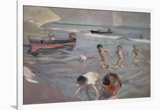 JOAQUIN SOROLLA/ CHILDREN ON THE BEACH, 20TH CENTURY. JOAQUIN SOROLLA BASTIDA (1863-1923)-Joaquin Sorolla-Framed Premium Giclee Print